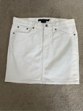 NEW Ralph Lauren Sport White Denim Mini Skirt - Sz 28, Classic Cotton Jean Skirt
